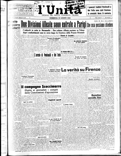 L'Unità : organo centrale del Partito comunista italiano